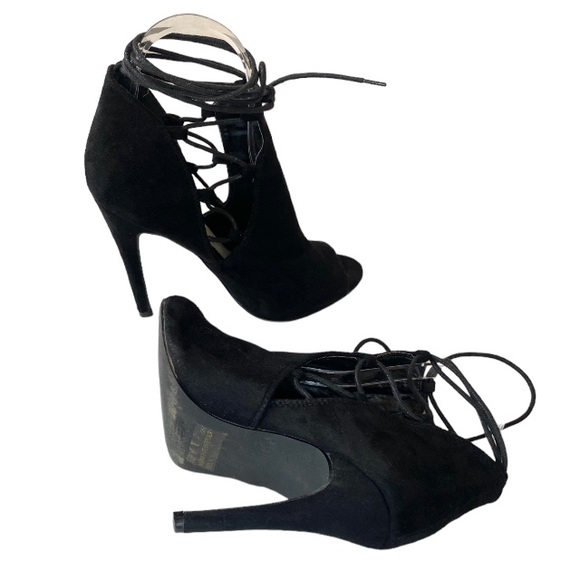 Qupid Lace-Up Heels - Picture 3 of 15